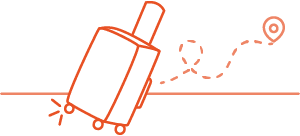Luggage shipping distance and route