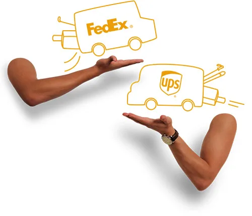 LugLess ships via FedEx and UPS carrier partners